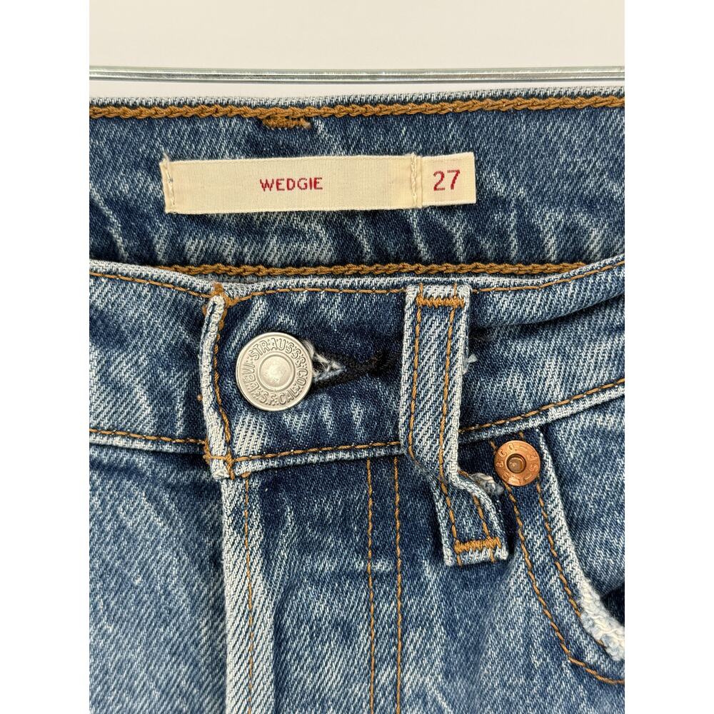 Levi's Premium Wedgie Straight Jeans Women W27 High Rise Button Fly Y2K School - Picture 4 of 5